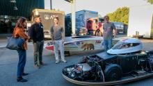 View of the solar car with the top shell off.