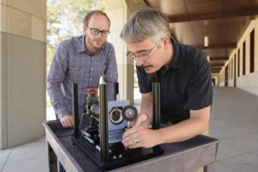 Gordon Wezstein, seen here at left among the 12 Stanford faculty members nominated by the Department of Defense.