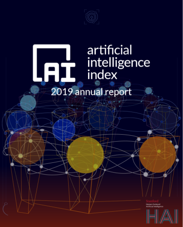 Cover page of 2019 annual report with graphic of large colored globes with white lines with many connections betwen the globes