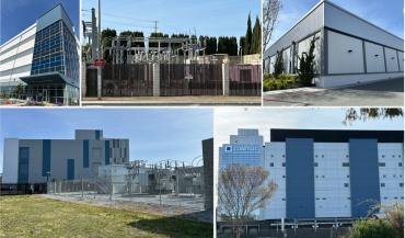 Photos of data centers and supporting infrastructure in Santa Clara