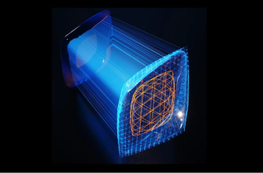 Artist’s rendition of a particle analyzed by a combination of machine learning, X-ray and electron microscopy. | Image by Ella Maru Studio