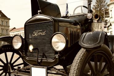 Close up photo of a Ford Model T