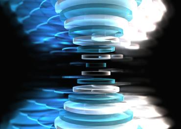 SLAC/Stanford researchers have switched a material in and out of a topological state with novel electronic properties. The scientists controlled the switch with an invisible form of light, called terahertz radiation, which made layers of the material swing back and forth.