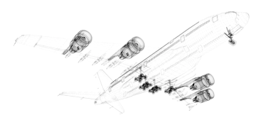 Sketch of underside of plane in flight.