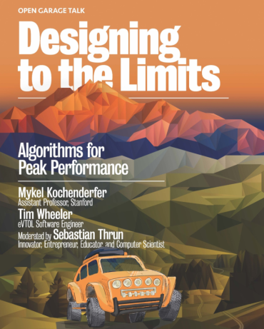 Event poster with title, event info showing an off road vehicle climbing mountains