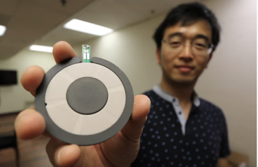 Cofounder Phyo Aung Kyaw holds up the core innovation of Resonant Link—a wireless charger that has five to 10 times lower losses than competing technologies. | PHOTO: Courtesy of Resonant Link