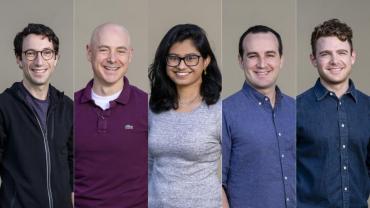Snorkel AI cofounders, from left: Alex Ratner (CEO), Chris Ré, Paroma Varma, Braden Hancock, and Henry Ehrenberg